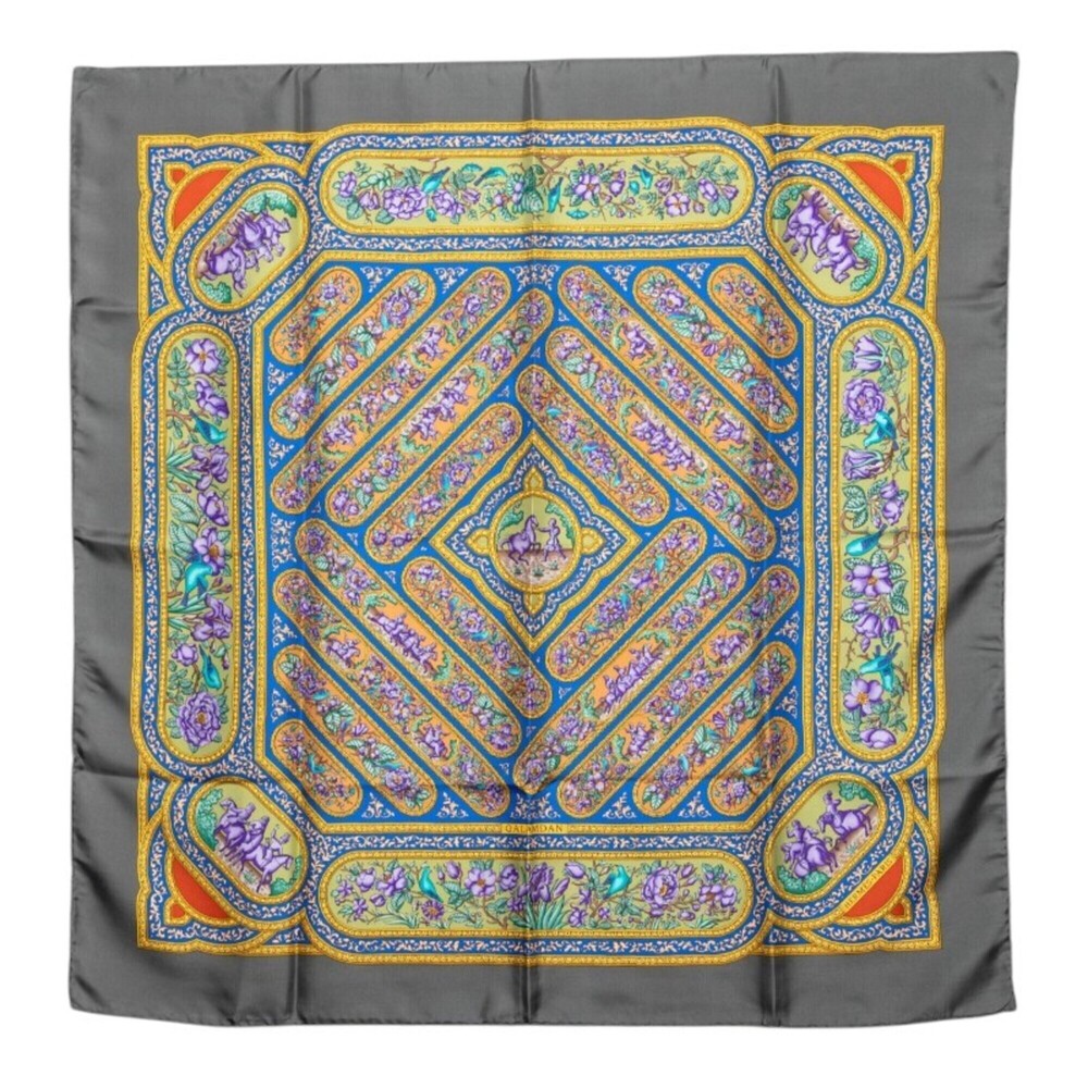 HERMES Gray Silk Scarf - Picture 1 of 8